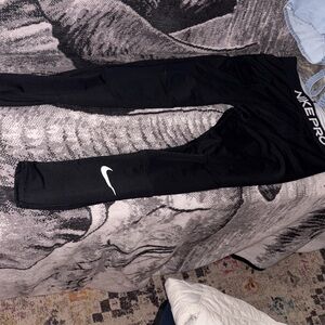 Nike Black Leggings with White Swoosh